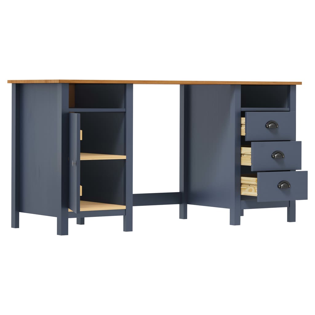 Desk Hill Grey 150x50x74 cm Solid Pine Wood