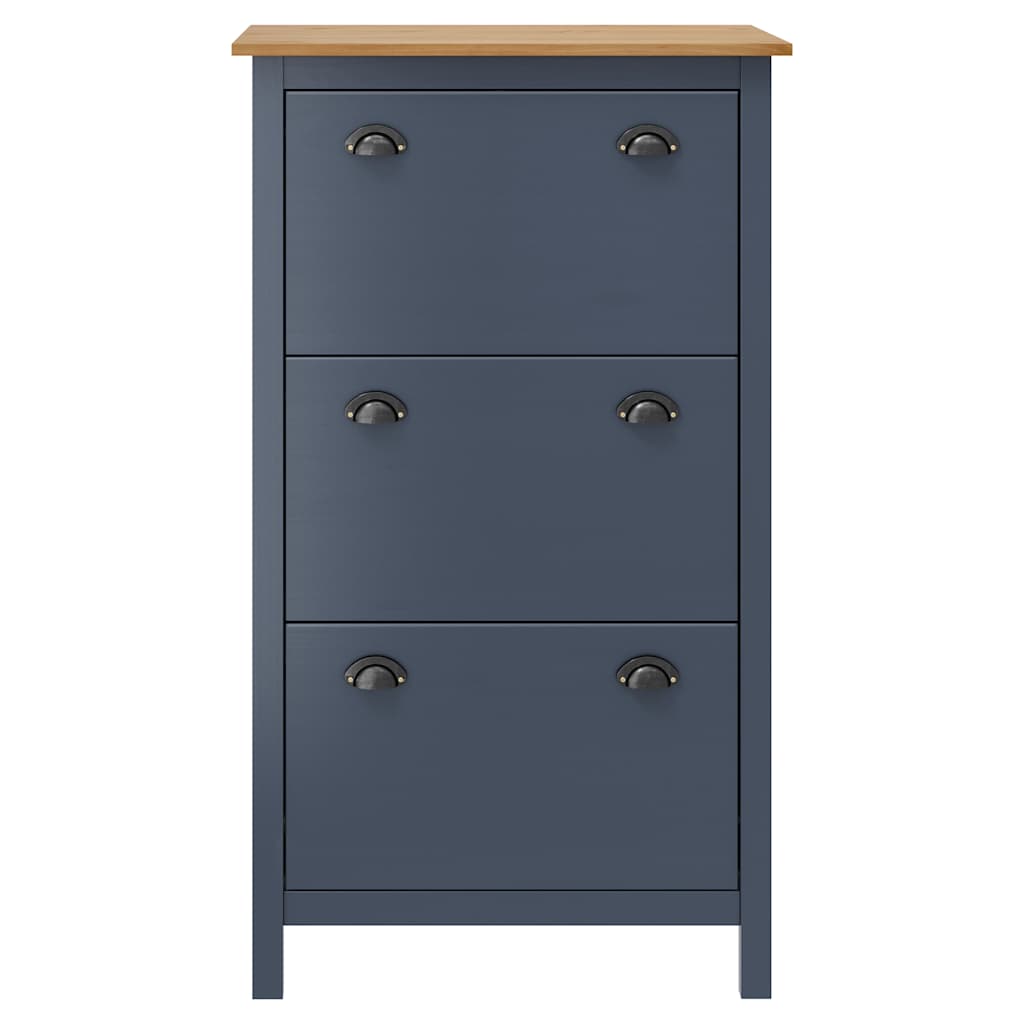 Shoe Cabinet Hill Grey 72x35x124 cm Solid Pine Wood