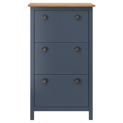 Shoe Cabinet Hill Grey 72x35x124 cm Solid Pine Wood