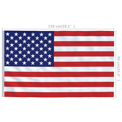 US Flag and Pole Aluminum 20.3'