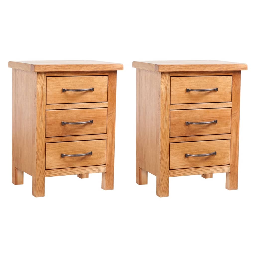 Bedside Cabinet | Natural wood | Solid oak wood | 40x30x54 cm | Drawers