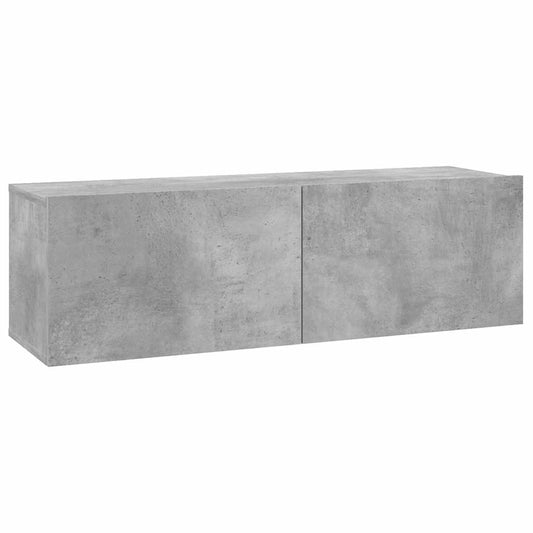TV Cabinet | Concrete grey | Engineered wood | Compact | Drop-Down