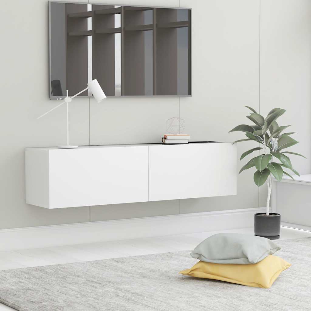 TV Cabinet | White | Engineered Wood | Medium | Drop-Down | TV Cabinet