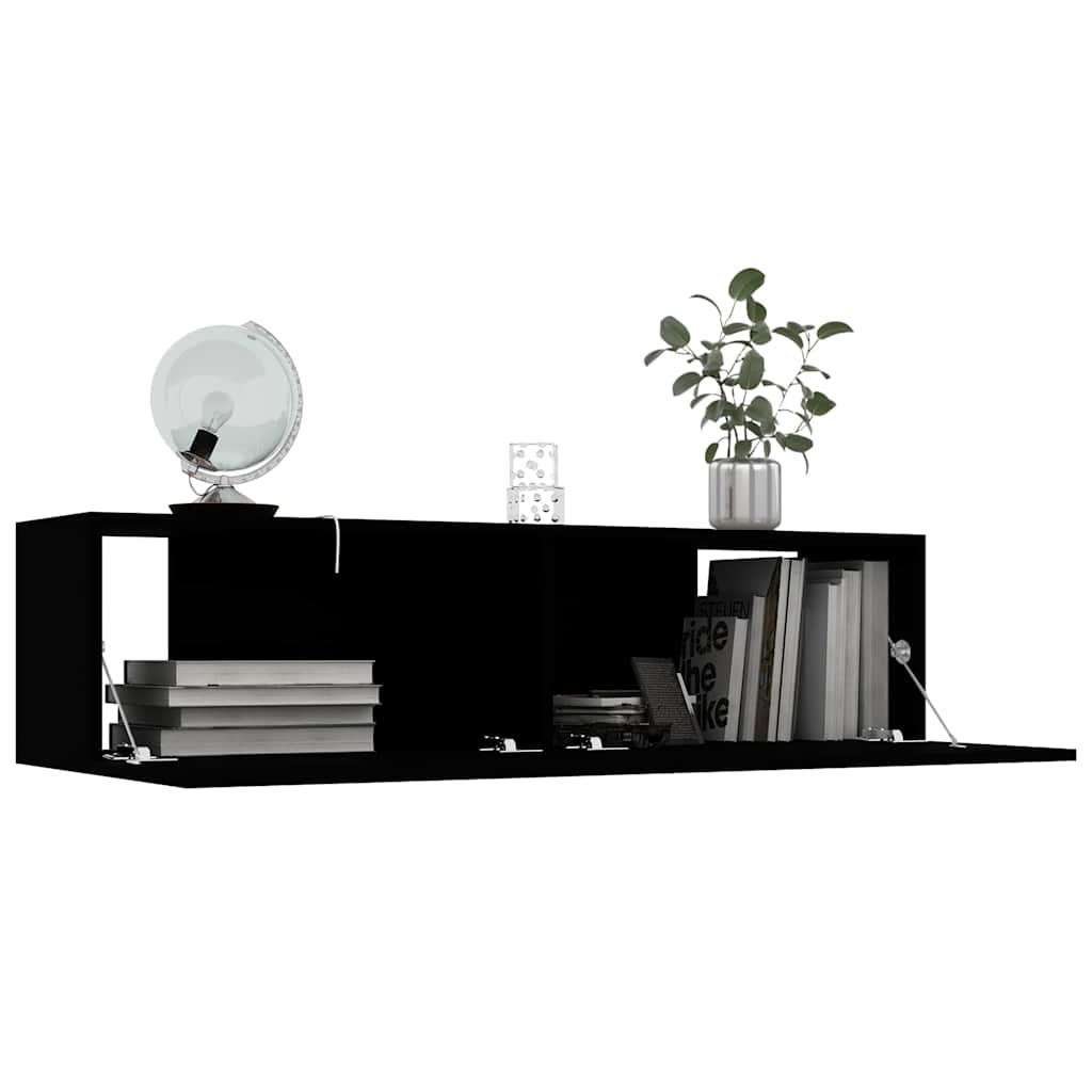 801491 vidaXL TV Cabinet Black 120x30x30 cm Engineered Wood