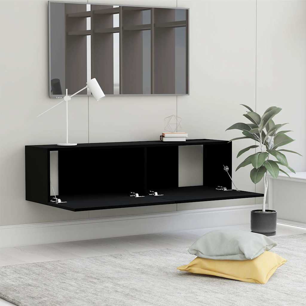 801491 vidaXL TV Cabinet Black 120x30x30 cm Engineered Wood
