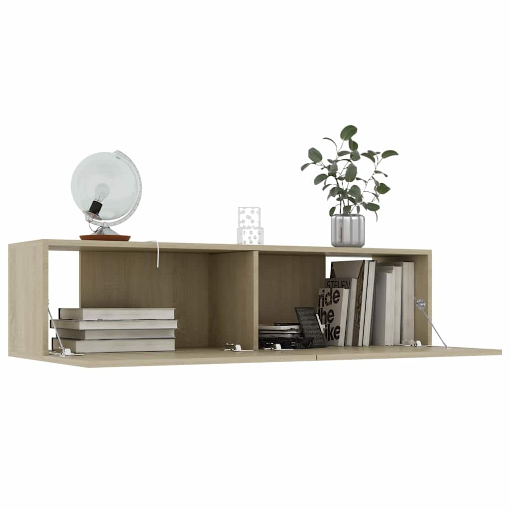 TV Cabinet | Sonoma oak | Engineered wood | 120 x 30 x 30 cm | Drop-Down