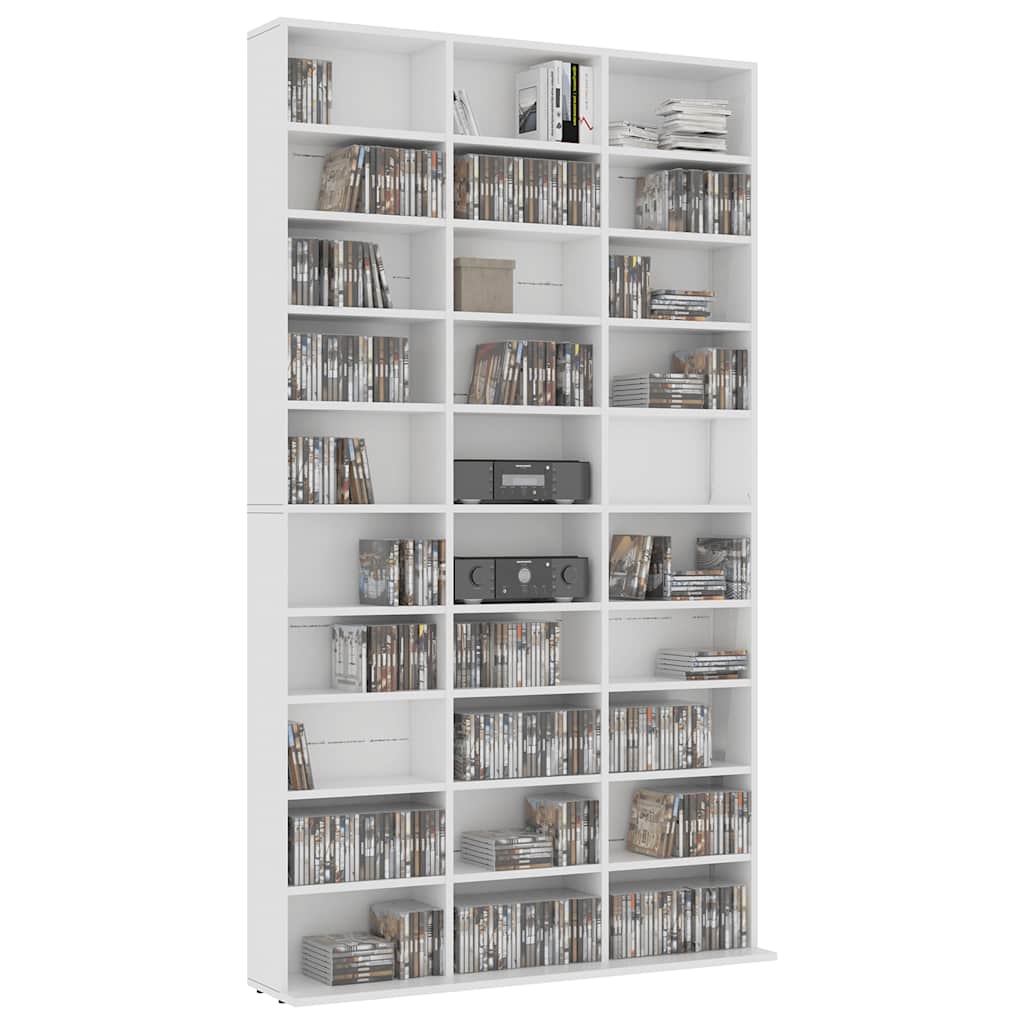 801778 vidaXL CD Cabinet White 102x23x177,5 cm Engineered Wood