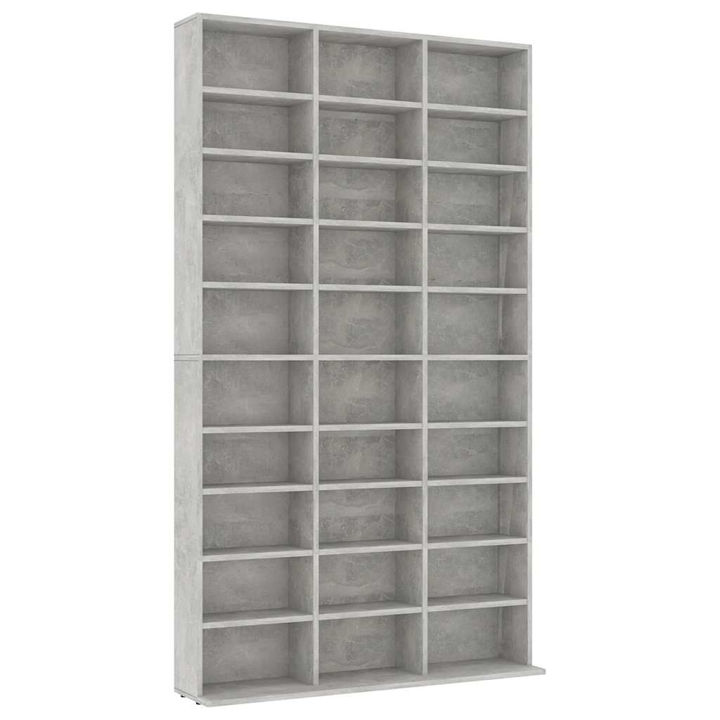 801782 vidaXL CD Cabinet Concrete Grey 102x23x177,5 cm Engineered Wood