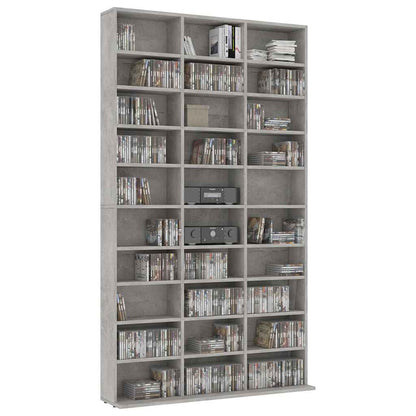 801782 vidaXL CD Cabinet Concrete Grey 102x23x177,5 cm Engineered Wood