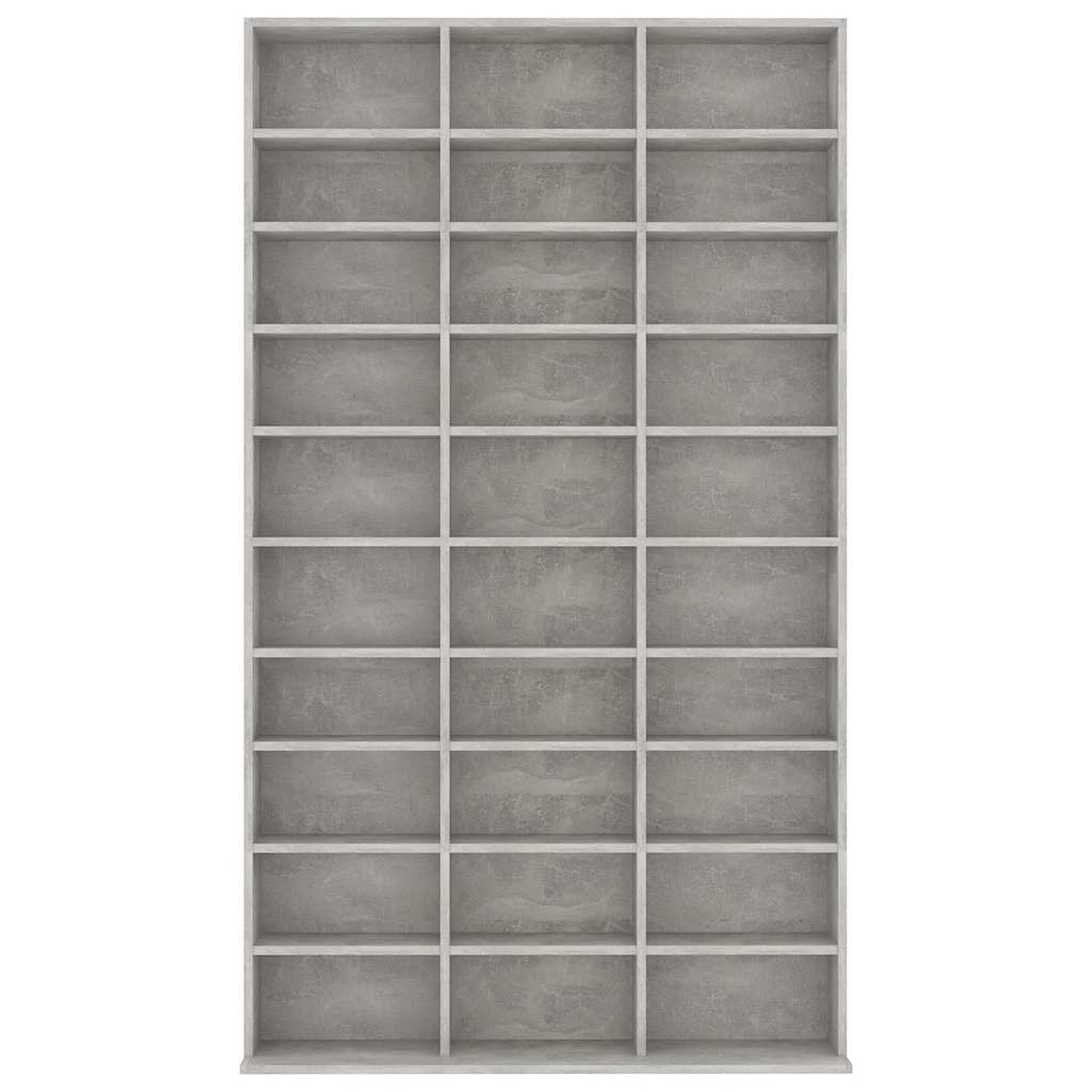 801782 vidaXL CD Cabinet Concrete Grey 102x23x177,5 cm Engineered Wood