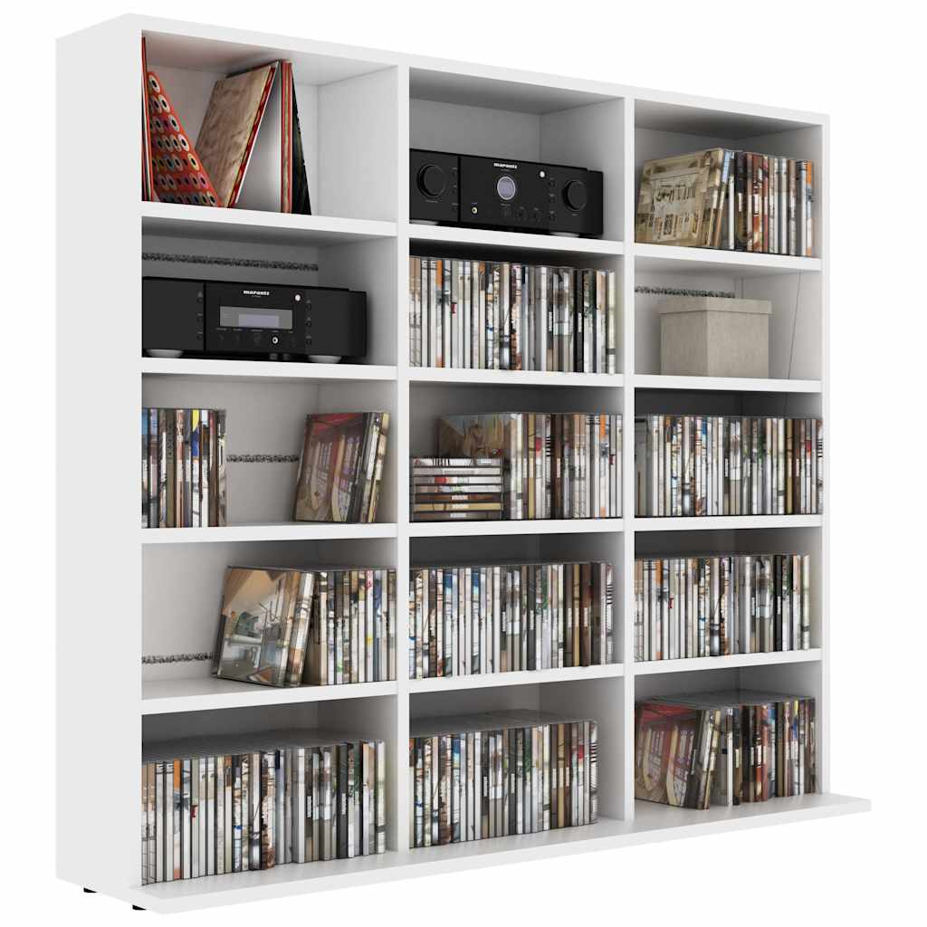 801787 vidaXL CD Cabinet White 100x23x89,5 cm Engineered Wood