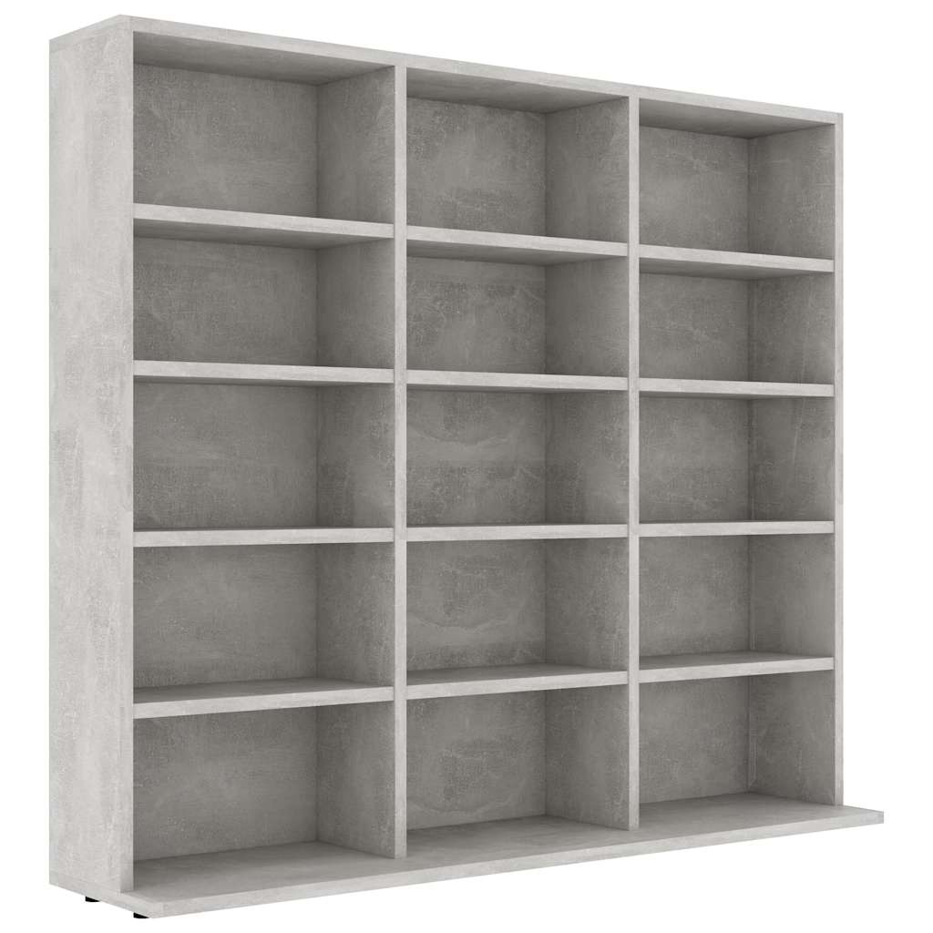 801791 vidaXL CD Cabinet Concrete Grey 100x23x89,5 cm Engineered Wood