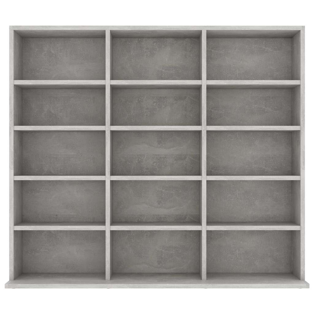 801791 vidaXL CD Cabinet Concrete Grey 100x23x89,5 cm Engineered Wood