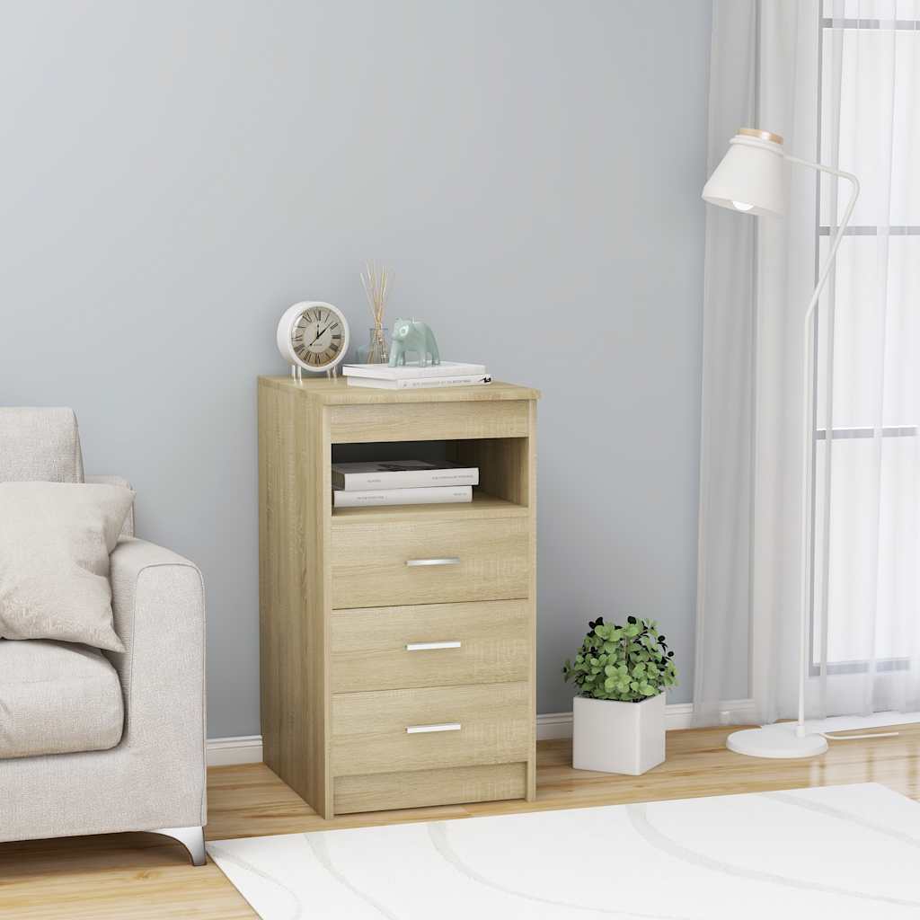 Drawer Cabinet Sonoma Oak 15.7"x19.7"x29.9" Engineered Wood