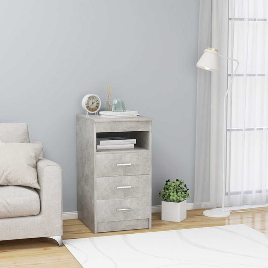 Drawer Cabinet | Concrete Grey | Engineered Wood | Compact