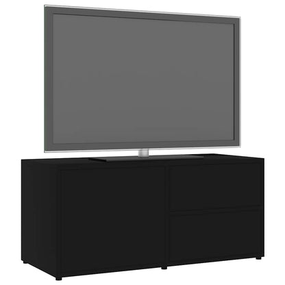 TV Cabinet | Black | Engineered wood | 80 x 34 x 36 cm | Doors