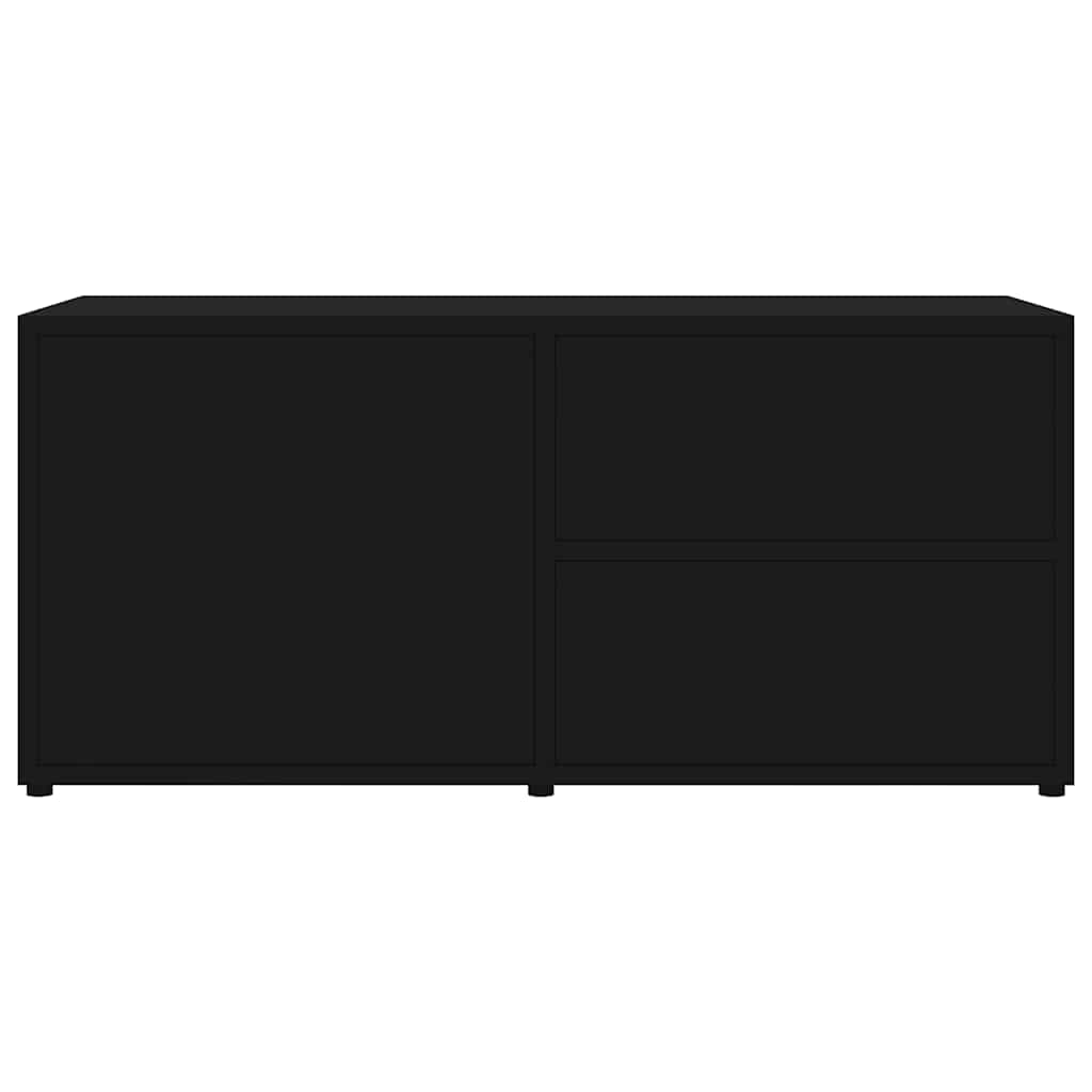 TV Cabinet | Black | Engineered wood | 80 x 34 x 36 cm | Doors