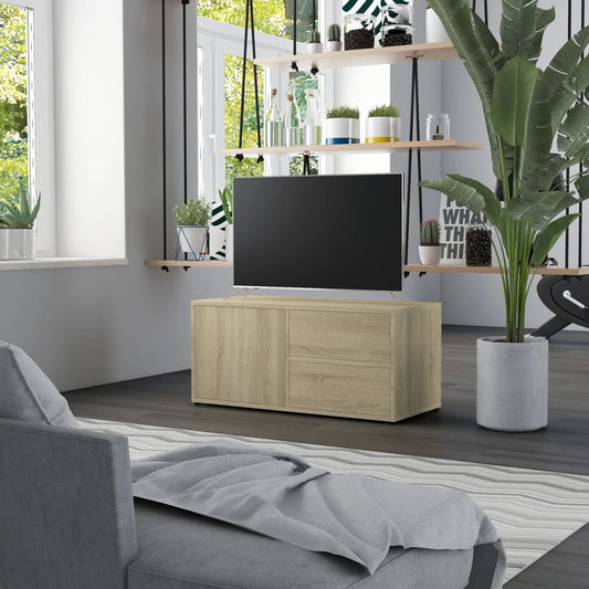 TV Cabinet | Sonoma Oak | Engineered Wood | 80x34x36 cm | Drawers
