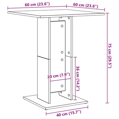 Bistro Table Concrete Grey 60x60x75 cm Engineered Wood