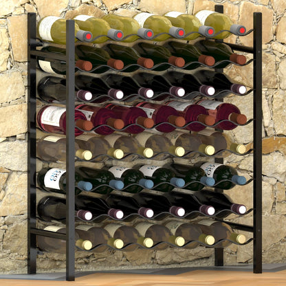 Wine Rack for 48 Bottles Black Metal