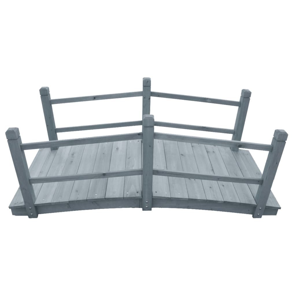 vidaXL Garden Bridge Grey Solid Firwood 55.1 x 23.6 x 22.0 in Durable