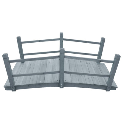 vidaXL Garden Bridge Grey Solid Firwood 55.1 x 23.6 x 22.0 in Durable