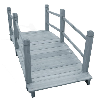 vidaXL Garden Bridge Grey Solid Firwood 55.1 x 23.6 x 22.0 in Durable