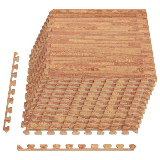 Floor Mats 12 pcs Wood Grain 4.32 ㎡ EVA Foam