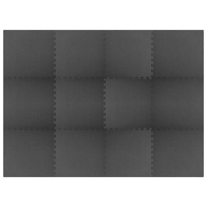 Floor Mats 12 pcs 4.32 ㎡ EVA Foam Black