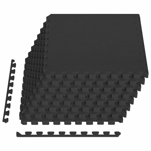 Floor Mats 24 pcs 8.64 ㎡ EVA Foam Black