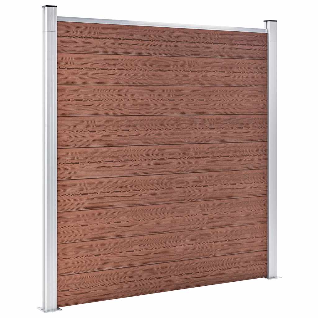 WPC Fence Set 1 Square + 1 Slanted 273x186 cm Brown