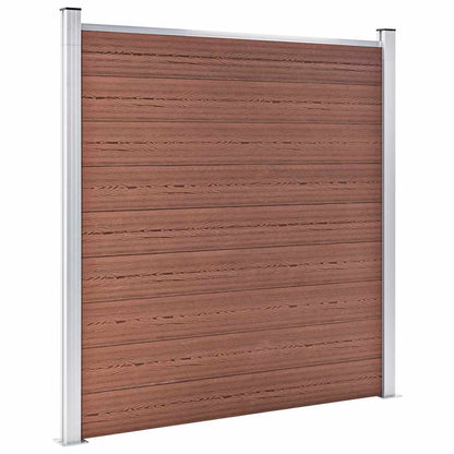WPC Fence Set 1 Square + 1 Slanted 273x186 cm Brown