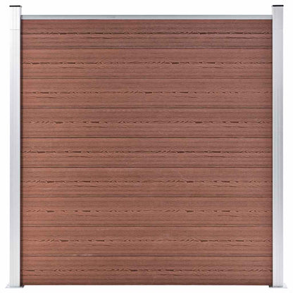 WPC Fence Set 1 Square + 1 Slanted 273x186 cm Brown