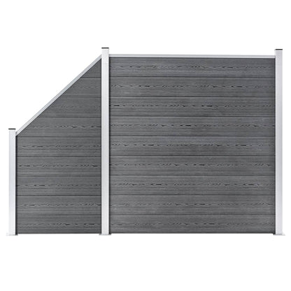 WPC Fence Set 1 Square + 1 Slanted 273x186 cm Grey