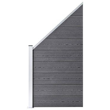 WPC Fence Set 1 Square + 1 Slanted 273x186 cm Grey