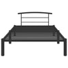 284656 vidaXL Bed Frame without Mattress Black Metal 90x200 cm