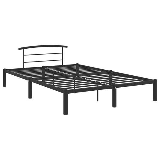 284659 vidaXL Bed Frame without Mattress Black Metal 140x200 cm