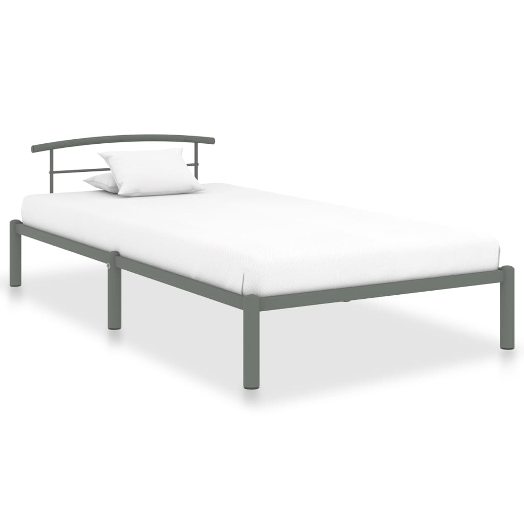 Bed Frame | Grey | Metal | Single | Durable | Bed Frame | Rectangular