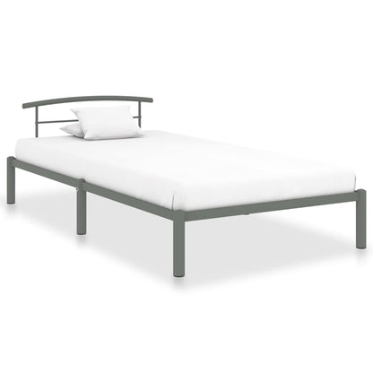 Bed Frame | Grey | Metal | Single | Durable | Bed Frame | Rectangular