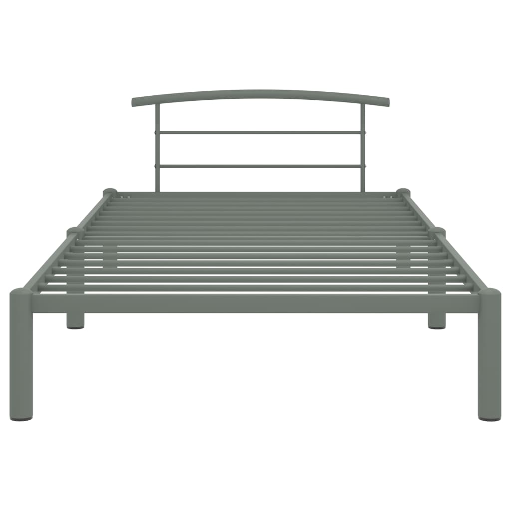 Bed Frame | Grey | Metal | Single | Durable | Bed Frame | Rectangular