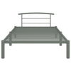 284662 vidaXL Bed Frame without Mattress Grey Metal 90x200 cm