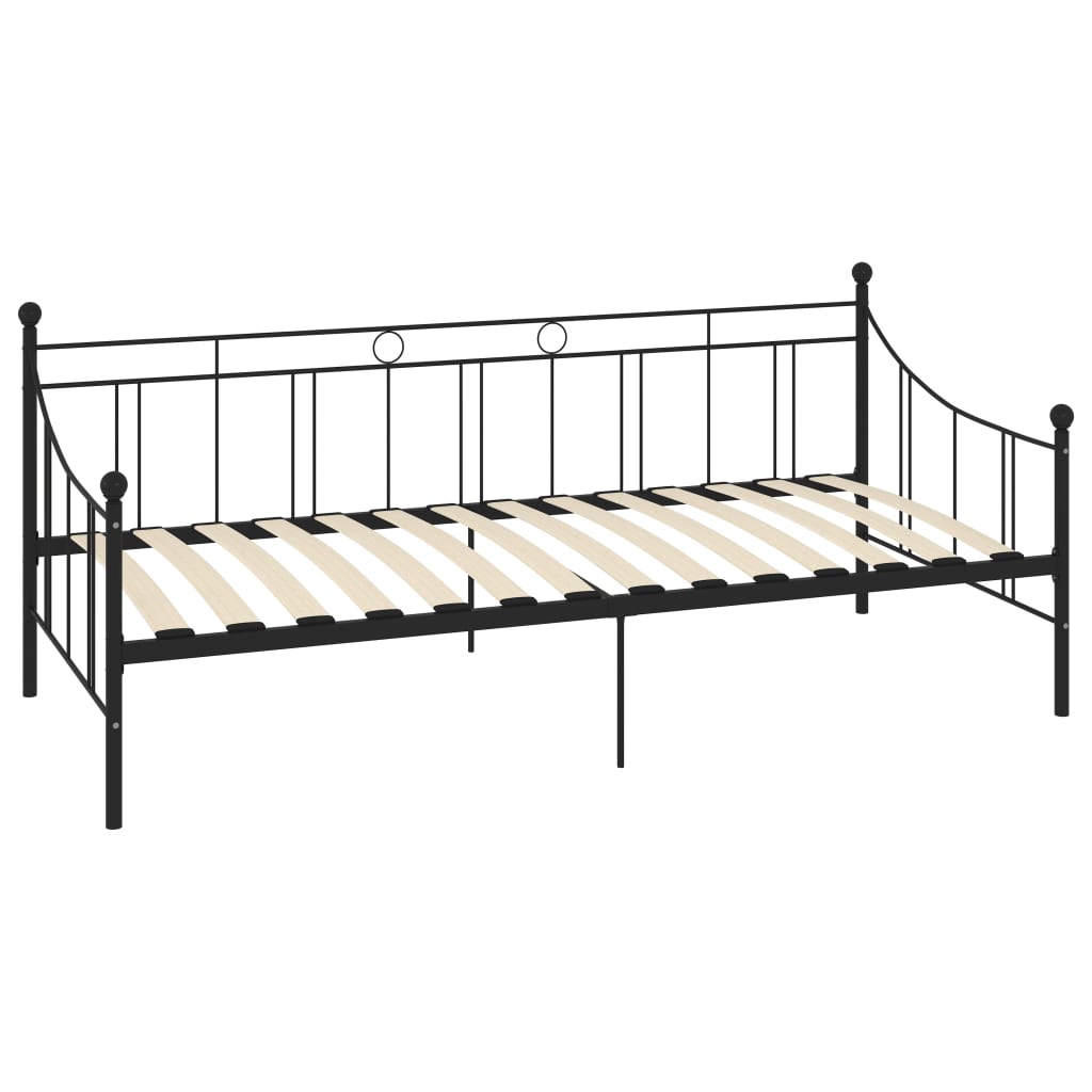 Day Bed Frame | Black | Metal, plywood, plastic | Single bed size