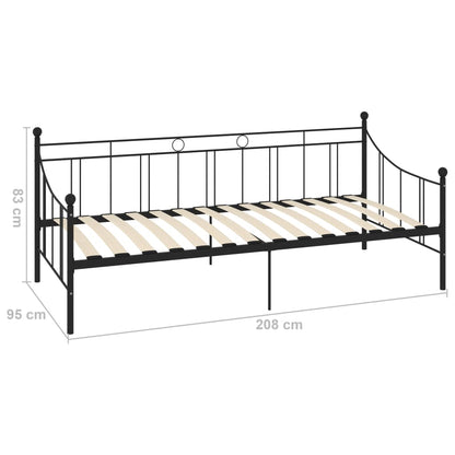 Day Bed Frame | Black | Metal, plywood, plastic | Single bed size