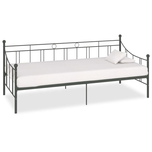 284670 vidaXL DayBed Frame without Mattress Grey Metal 90x200 cm