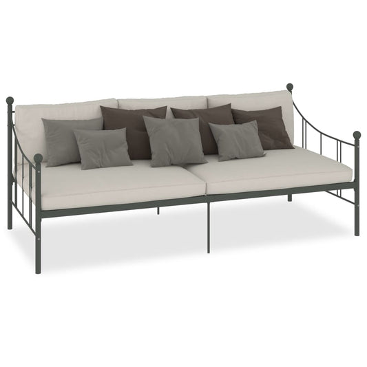 284670 vidaXL DayBed Frame without Mattress Grey Metal 90x200 cm