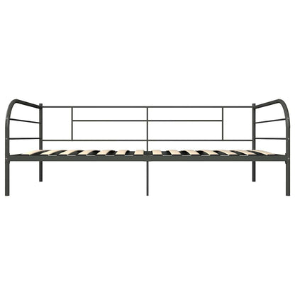 DayBed Frame without Mattress Grey Metal 90x200 cm