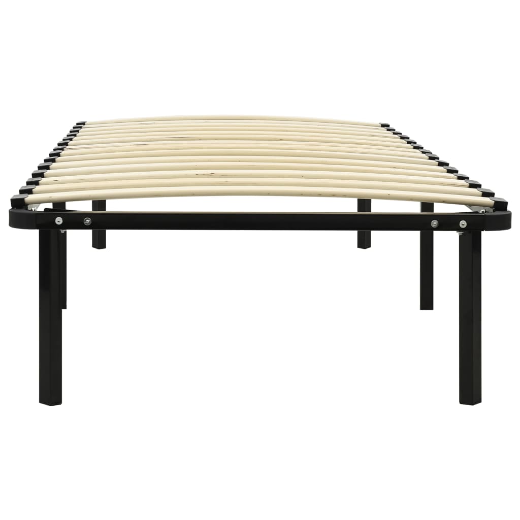 Bed Frame | Black | Metal, poplar wood | 100 x 200 cm | Durable