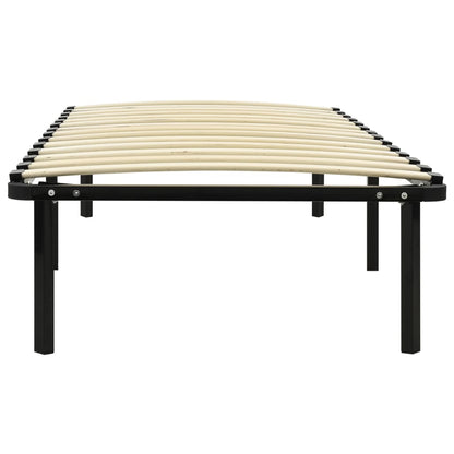 Bed Frame | Black | Metal, poplar wood | 100 x 200 cm | Durable