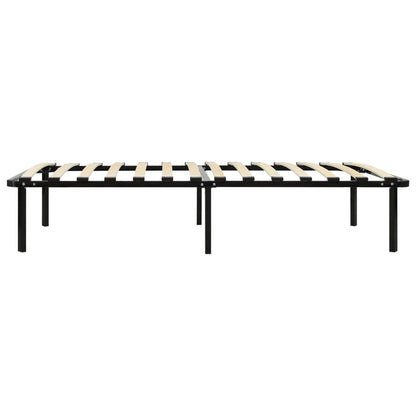 Bed Frame | Black | Metal, poplar wood | 100 x 200 cm | Durable