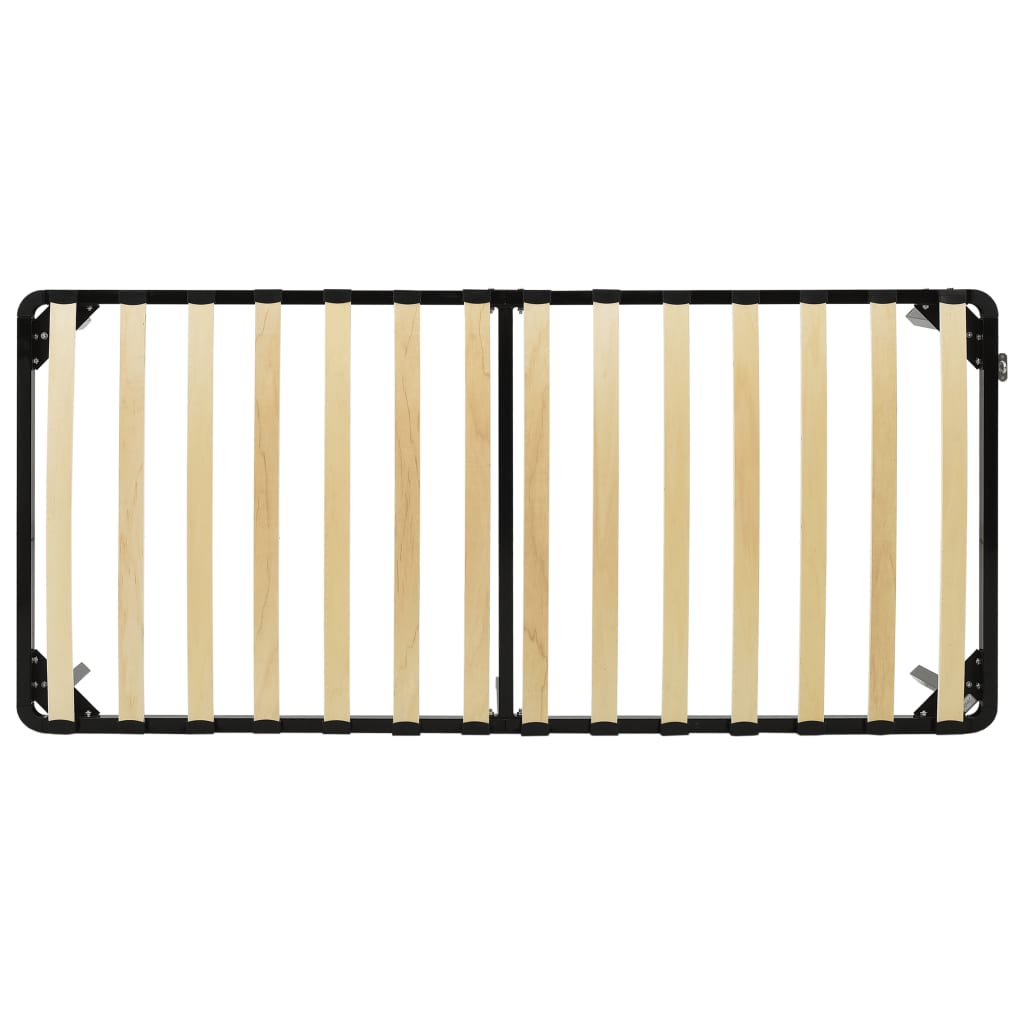Bed Frame | Black | Metal, poplar wood | 100 x 200 cm | Durable